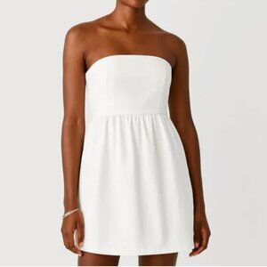 **NWT** French Connection Whisper Strapless Peplum Dress– Summer White